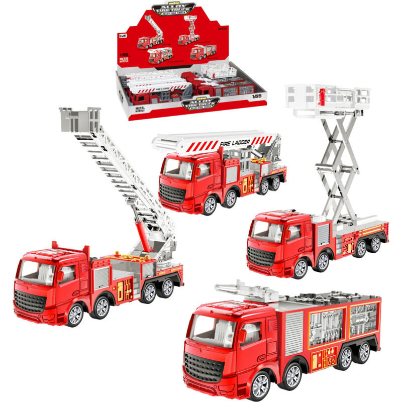 AUTO STRAŻ POŻARNA METALOWA 4 WZORY