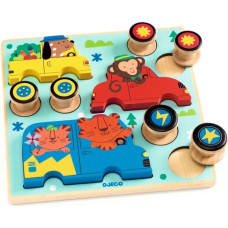 Djeco Koka puzle - Būvē&scaron;anas rotaļlieta - Ma&scaron;īnas
