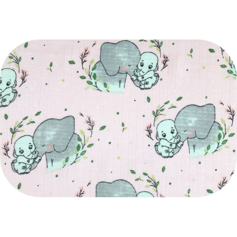 Ega Kids Diaper - 0411- TETRA PRINT - EGA - ELEPHANT - PINK  - size 70x80 cm