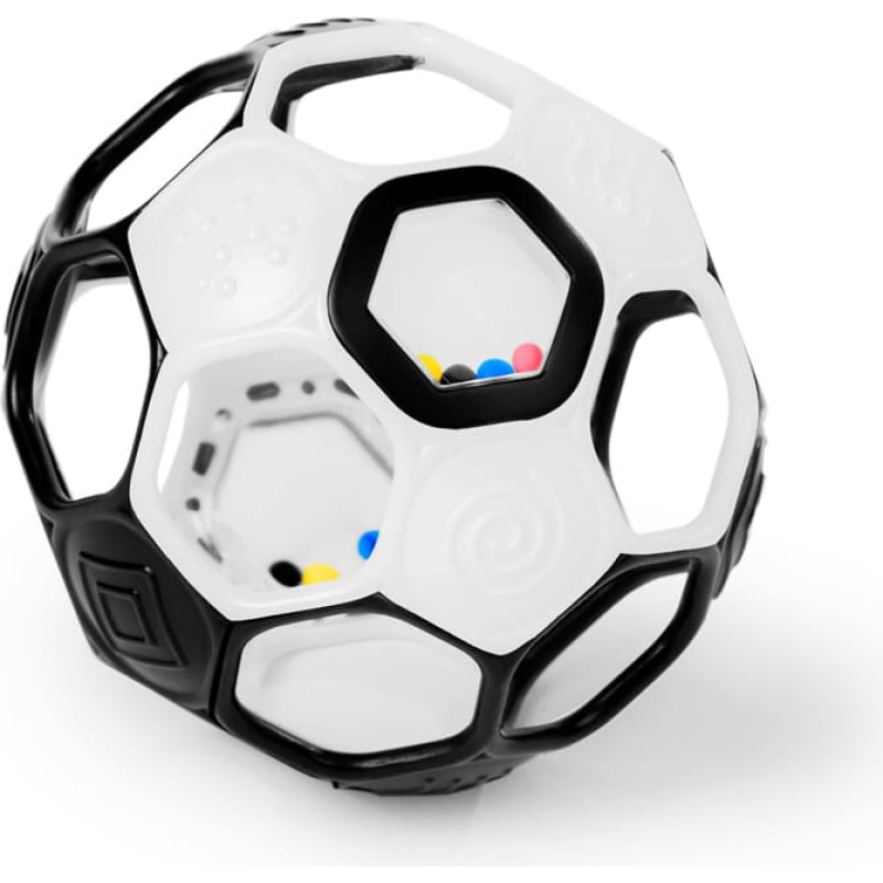 Oball 16907-6 Piłka z grzechotką Goals 13 cm czarno-biała 0+