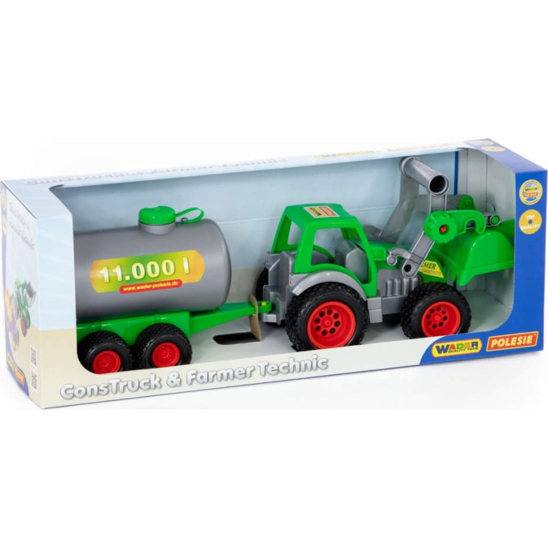 Polesie Traktors-iekrāvējs ar cisternu kastē 57 cm 37763