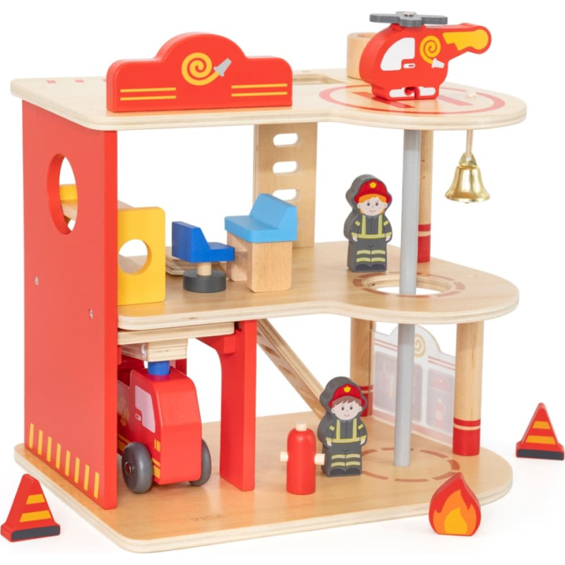 Viga Drewniany Garaż Remiza Straży Pożarnej Zestaw 14 el