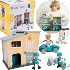 Classic World Posterunek Policji Drewniany Samoch&oacute;d Helikopter FIgurki 12el.