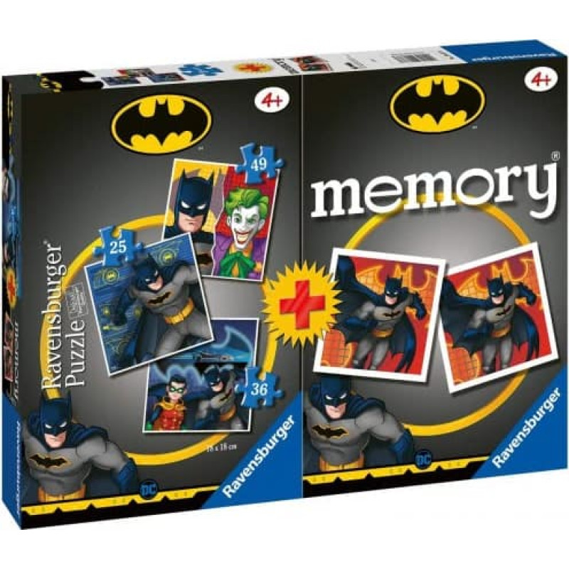 Ravensburger Komplekts: puzle 3in1+ Atmiņu spēle Batman