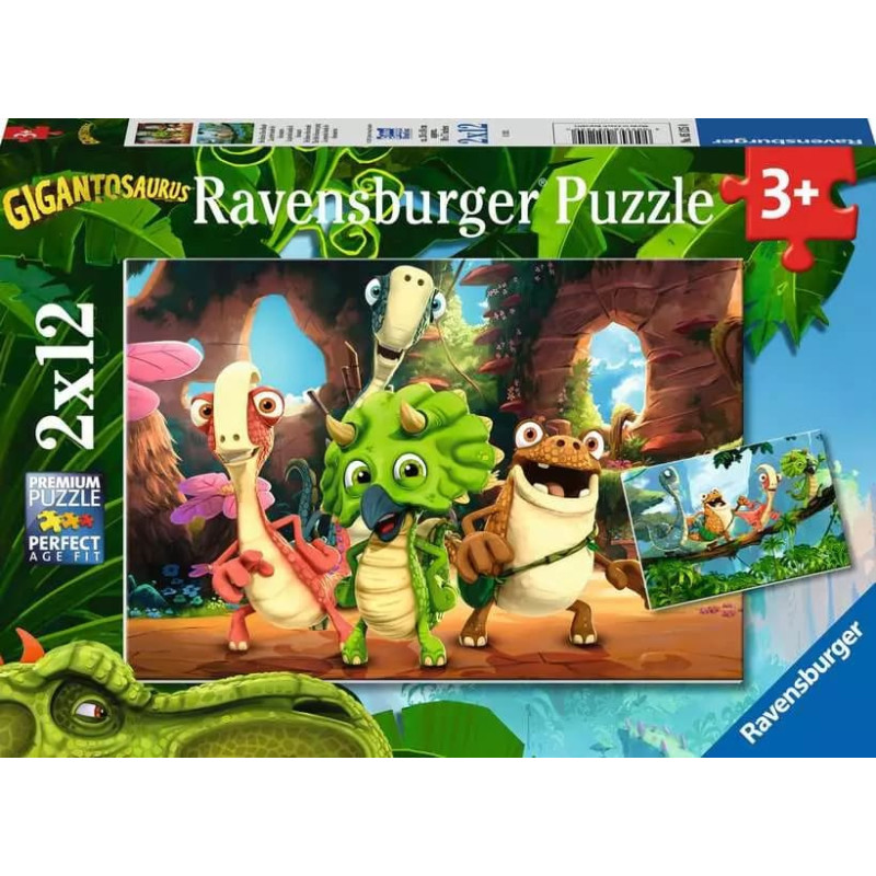 Ravensburger Puzle 2x12 gab. Gigantozaurs