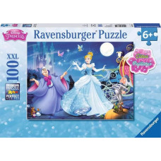 Ravensburger Puzle 100 gab. Burvīgā Pelnru&scaron;ķīte ar spīdumiem