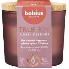 Bolsius Svece arom. stikla gl. ar korķi True Joy &Oslash;66x83mm floral blessings