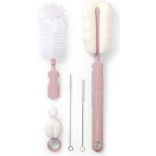 Babyono Set of brushes for bottles and teats with removable handle mini sponge pink 735/05