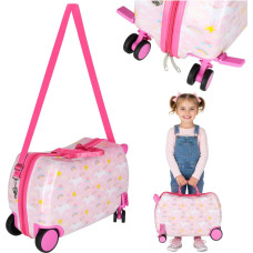 Bērnu ceļojumu koferis uz riteņiem rokas bagāžai vienradzis