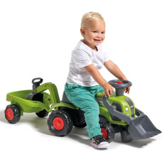 Falk Traktorek Jeździk Baby Claas z Koparką Łyżką i Przyczepą