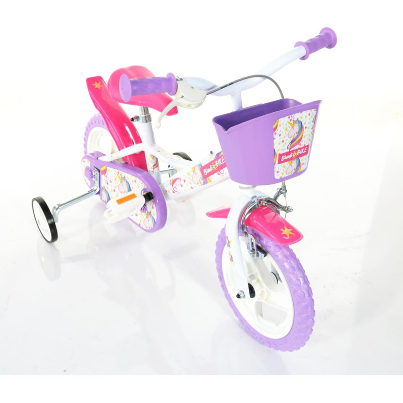 Bimbo Bike Bērnu velosipēds Bimbo Bike 12'' ''UNICORN'', balts/ violēts/ rozā