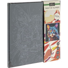 Moxy värvi numbrite järgi Kass mustal põhjal 30 x 30 cm