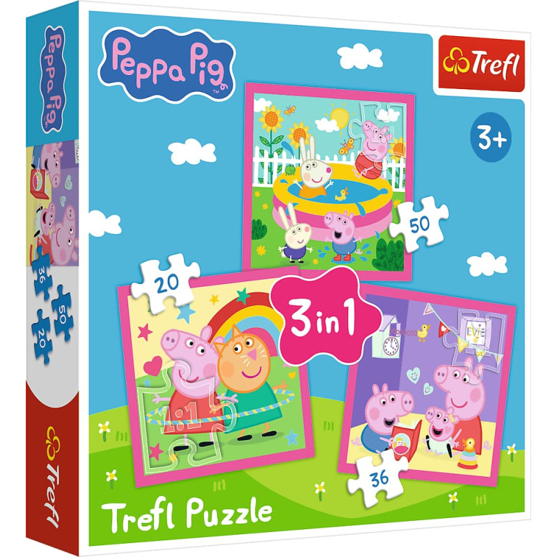 TREFL puzle Peppa un draugi – 3 vienā