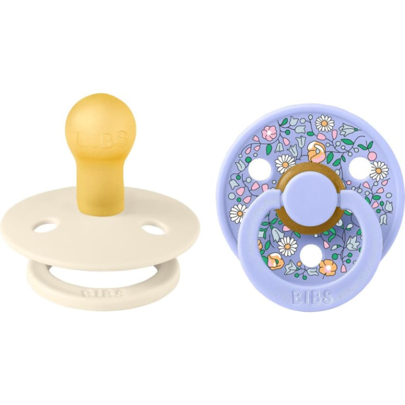 Bibs x Liberty Colour Round Mānekļi no dabiskā kaučuka Chloe Meadow Ivory Mix 0-6m 2pcs