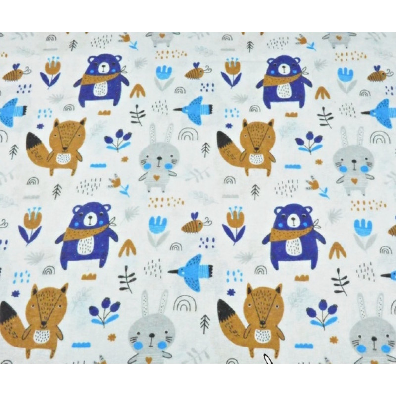 Atk Kieczmerscy Autiņ&scaron; flaneļa BEAR&FOX  70x80 cm (4364)