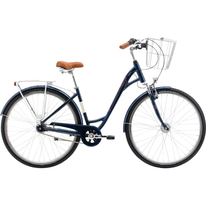 Romet Velosipēds ROMET Art Deco Lux, ar priekšējo grozu, zils (L)