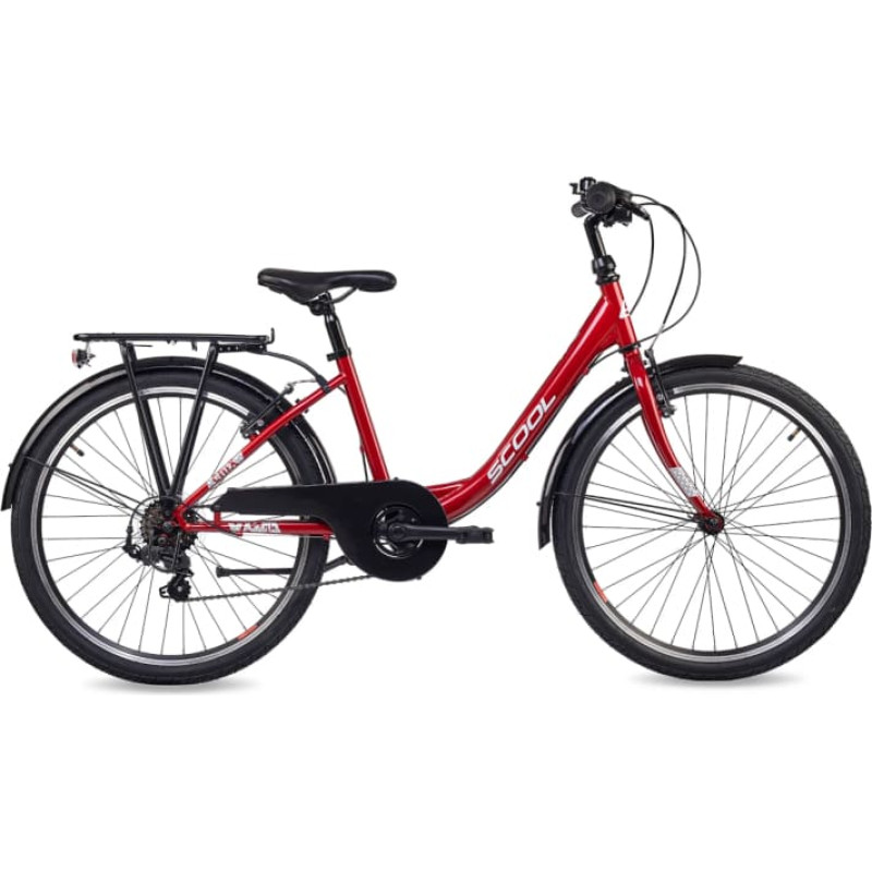S&acute;cool Bērnu velosipēds S'COOL chiX, 24" sarkans/balts
