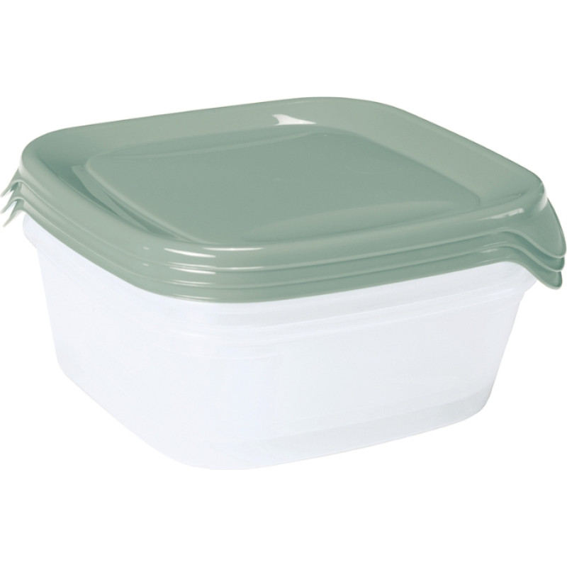 Curver Pārtikas trauciņu komplekts 3 gab. kvadrāts 3x0,8L Fresh&Go zaļ&scaron;