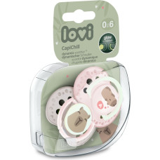 Lovi 22/932girl Smoczek silikonowy dynamiczny 0-6m 2 szt CapiChill Girl