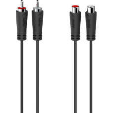 Hama 00205259 Audio Extension Cable, 2 RCA Plugs - 2 RCA Sockets 1.5m