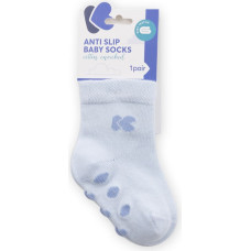 Baby socks with embossed bottom Light Blue 6-12m