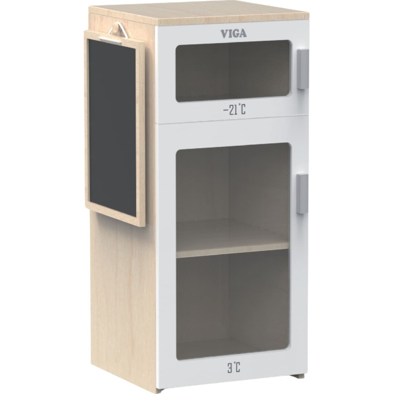 Viga Drewniana Lodówka Z Tablicą Kredową