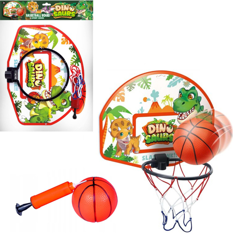 ZESTAW DO KOSZYKÓWKI DINOZAUR Z PIŁKĄ