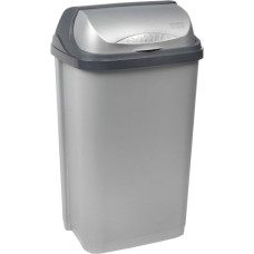 Keeeper Atkritumu spainis ar rotējošu vāku 50L Rasmus 39x29,5x67,5cm gaiša sudraba krāsā