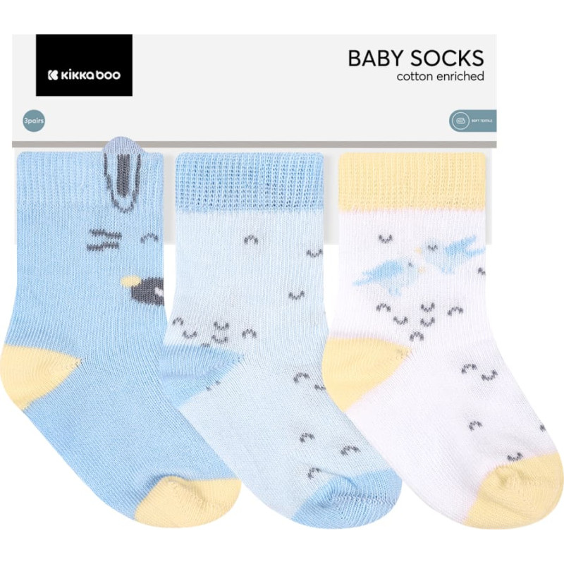Baby socks with 3D ears Stripy Friends 0-6m