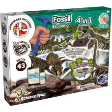 Science4You Zinātniskais komplekts - Izrakumi - 4 vienā - Dinozauri