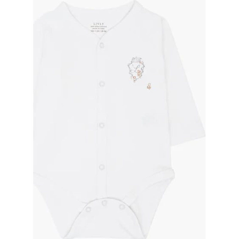 Livly Clothing Bodijs Livly Teddy Tay Full Snap Body White