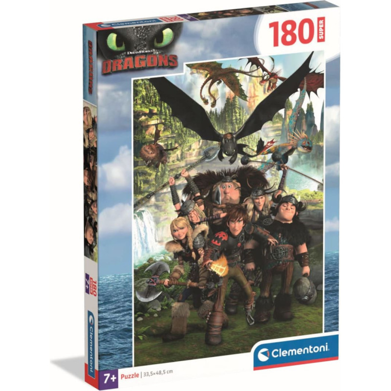 Clementoni puzle super dragontrainer 2025, 180 gab., 29793
