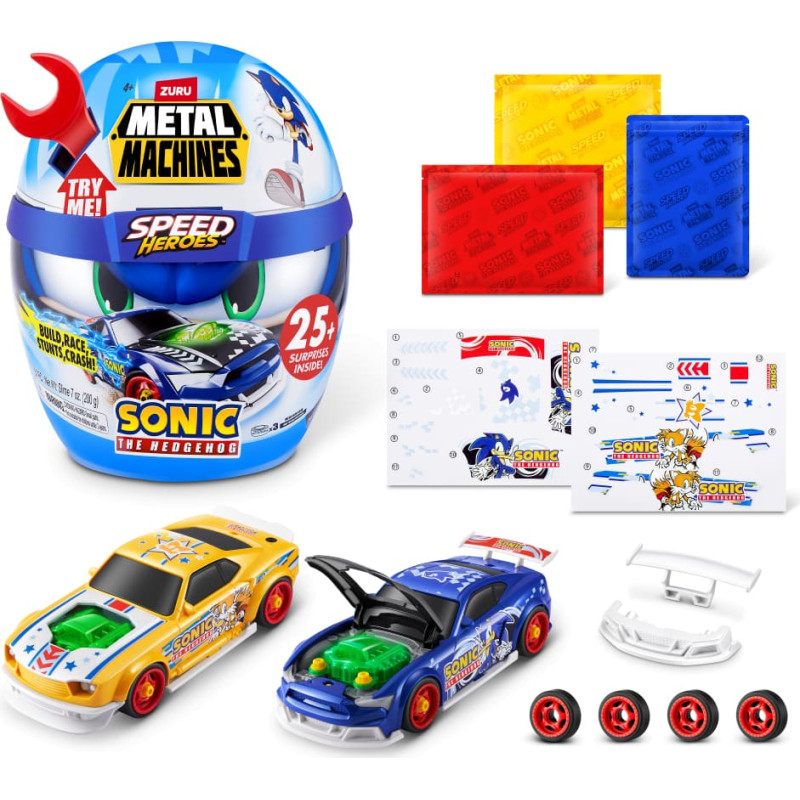 Metalmash MENTAL MACHINES saliekamais auto modelis Sonic The Hedgehog, sortiments, 67128