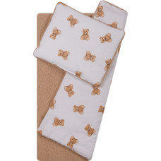 Duet Baby 766 veļas komplekts ratiņiem, bouclé + apdrukāta kokvilna, 75×100 cm