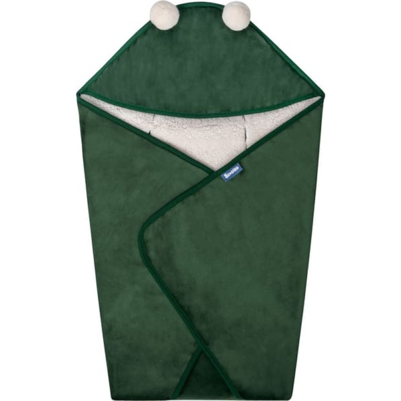 Sensillo CARRY COT SWADDLE PLUSH BLANKET RAM 75X75 GREEN