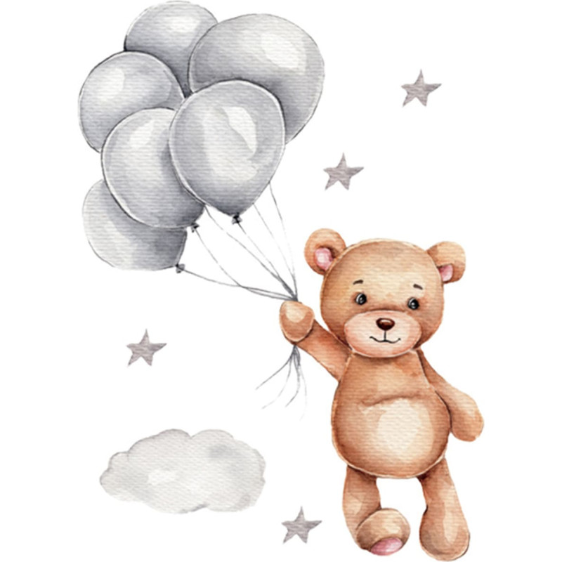 SIPO wall stickers teddy bear with balloons 50x67cm WS63036