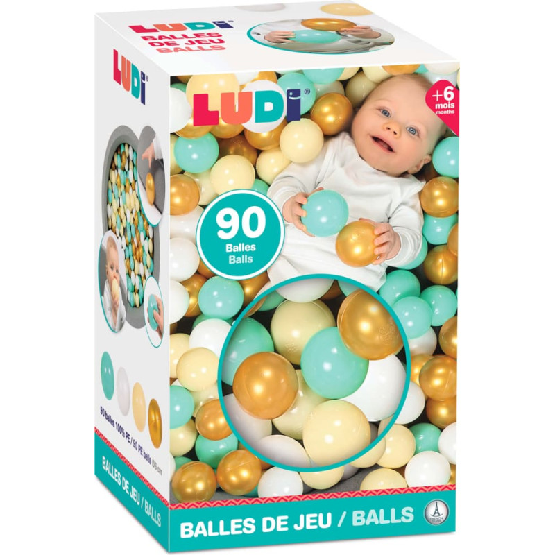 Ludi krāsainas bumbiņas, 90 gab.