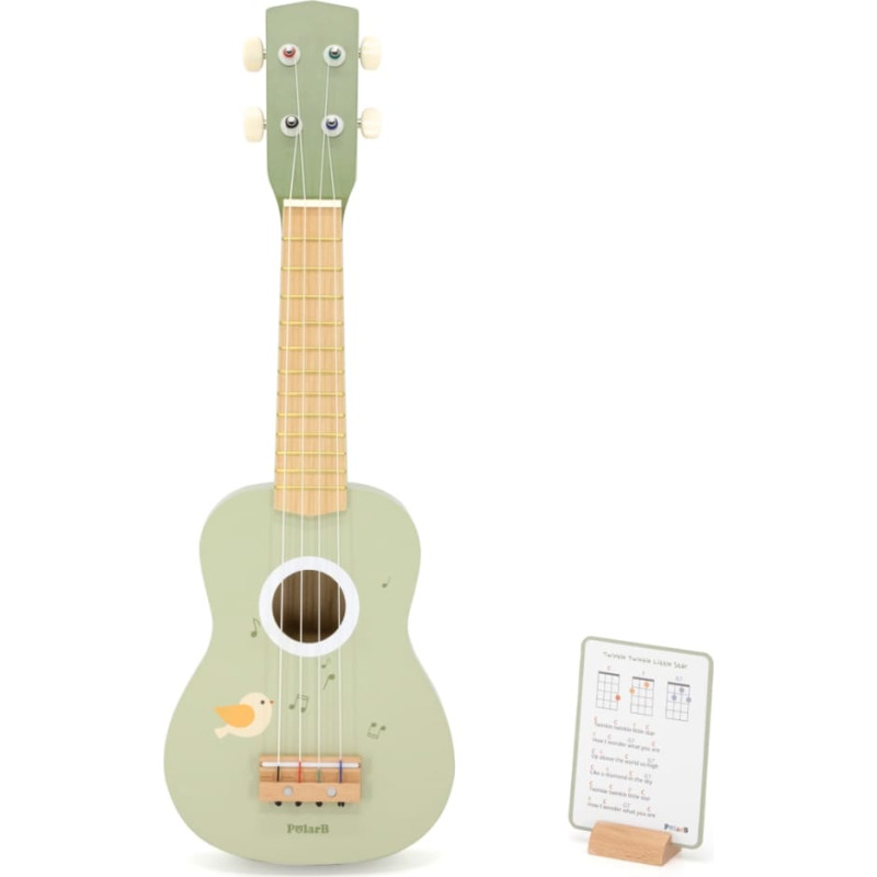 Viga Drewniane Ukulele Gitara Dla Dzieci Zielone Z Nutami