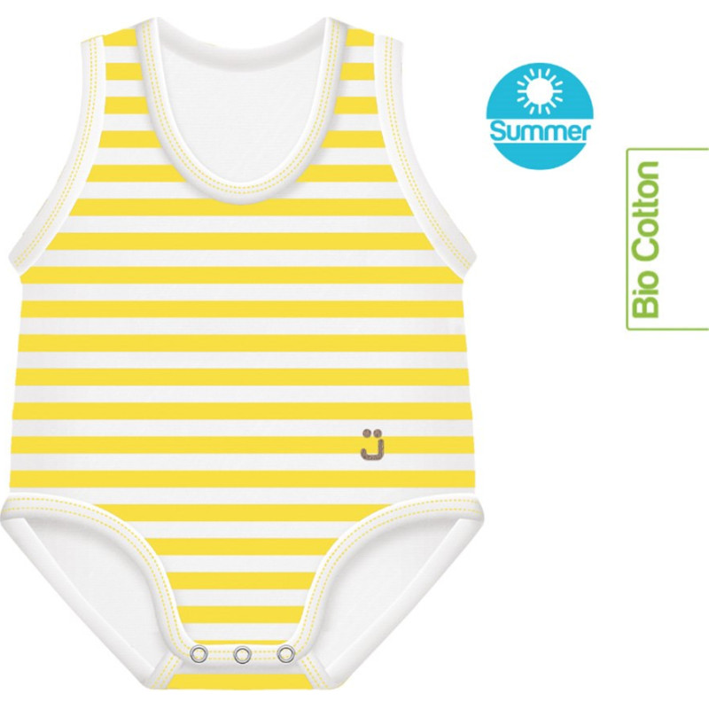 Growing body Bio Cotton Summer 0-36m yellow stripes