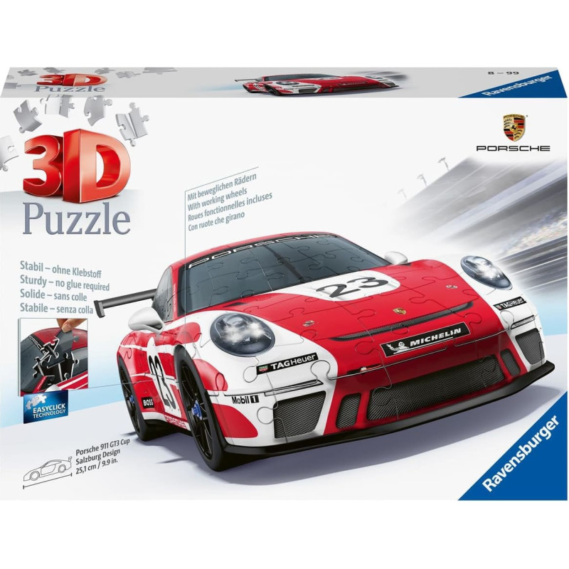 Ravensburger 3D puzle Porsche 911 GT3 Cup "Salzburg Design", 108 gab., 10+