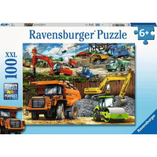 Ravensburger Puzle 100 gab. Celtniecības transportlīdzekļi