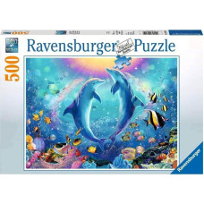 Ravensburger Puzle 500 Dejojo&scaron;ie delfīni