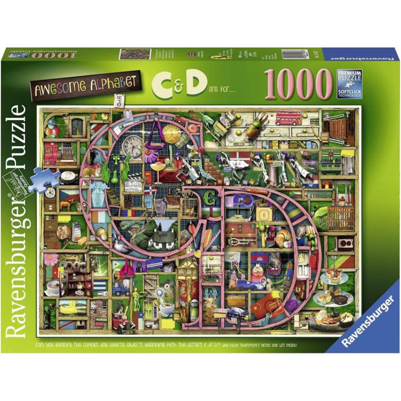 Ravensburger Puzle 1000 Burvīgais alfabēts C&D