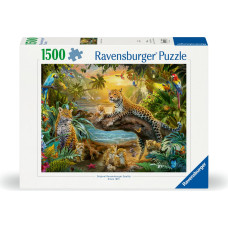 Ravensburger Puzle 1500 Leoparda ģimene džungļos