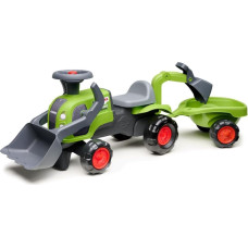 Falk – bērnu traktors Baby Claas ar ekskavatoru, kausu un piekabi