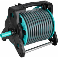 Dārza šļūtene uz ruļļa statīva LUARO smidzinātāja pistoles savilcējs 30 m