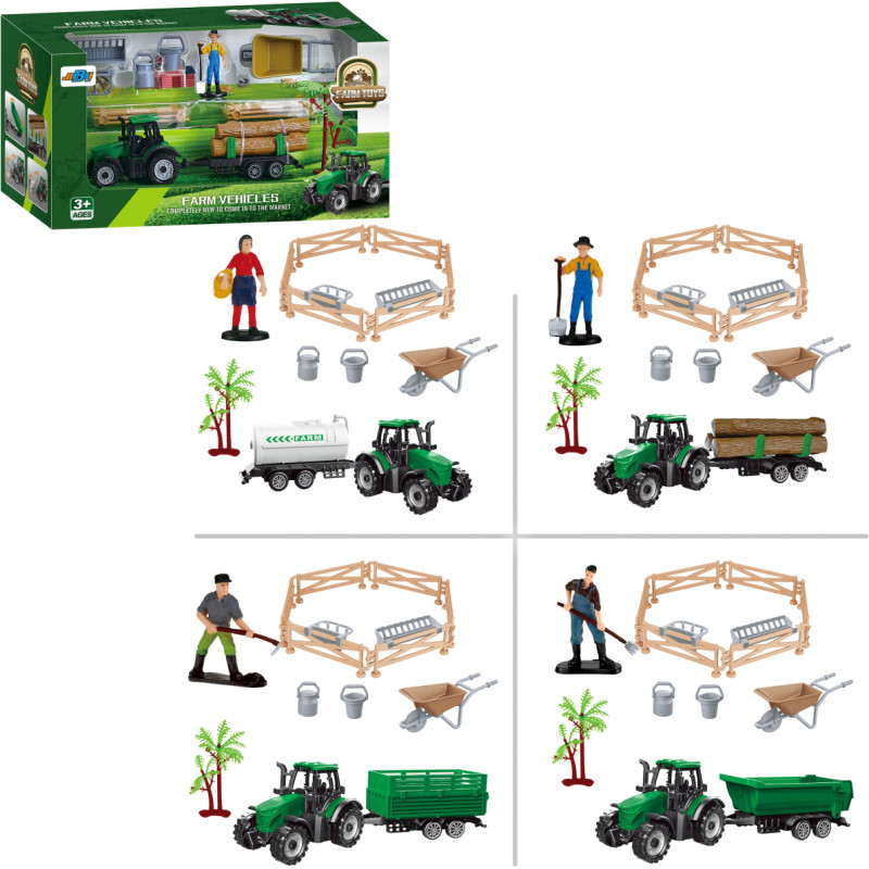 ZESTAW FARMA TRAKTOR Z AKCESORIAMI