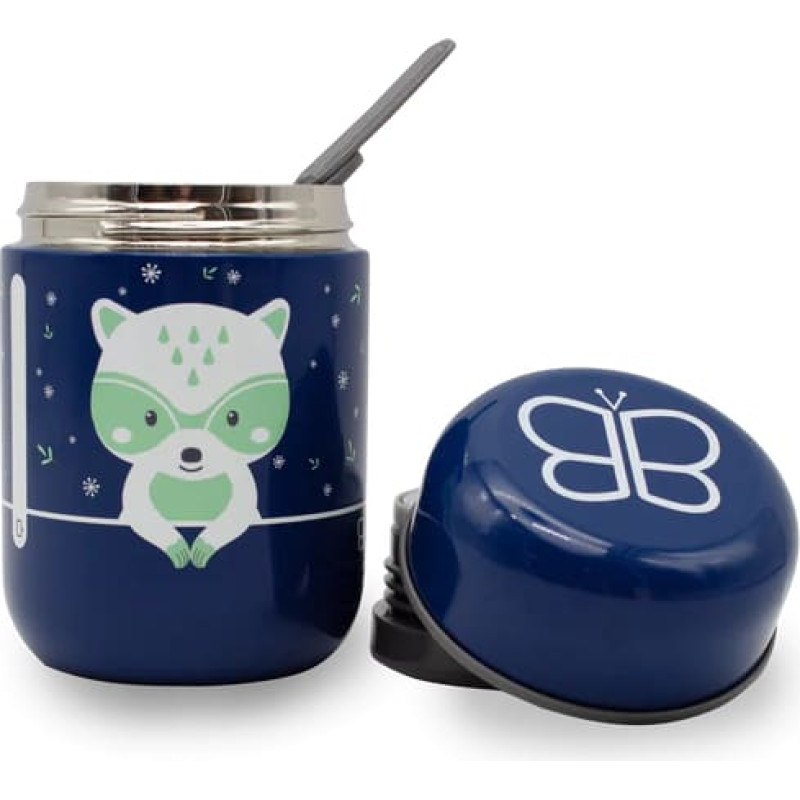 Bbl&uuml;v Pārtikas termoss ar karoti, Blue Raccoon