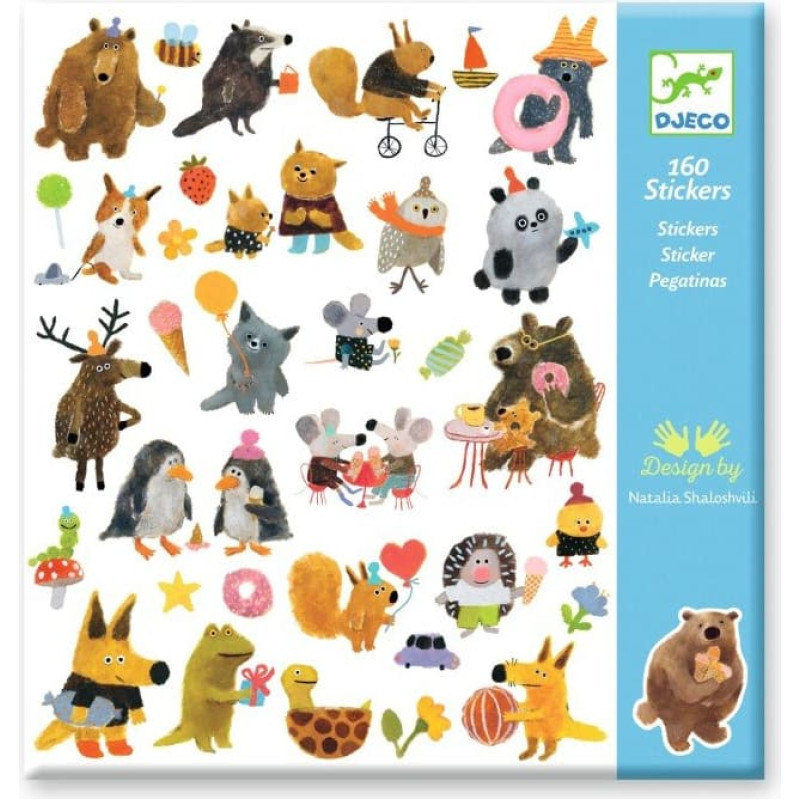 Djeco 160 uzlīmes &ndash; Pūkainie draugi