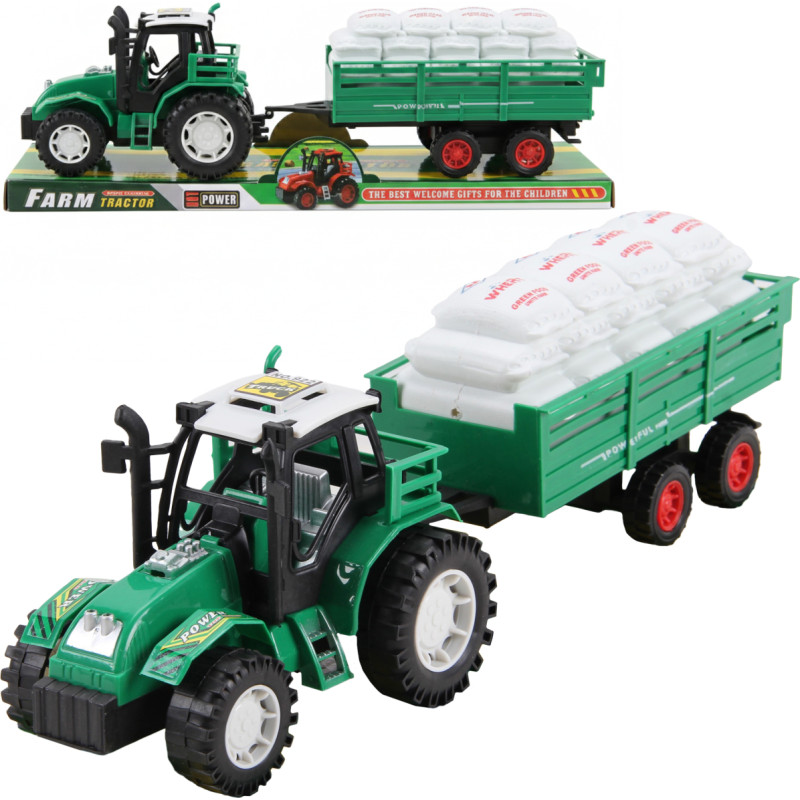 TRAKTOR Z PRZYCZEPĄ Z ZIARNEM